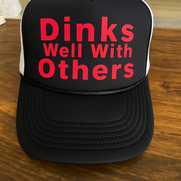 OTTO Other - DINKS WELL WITH OTHERS!🥒Pickleball Trucker Her. OTTO Black and White Mesh Cap.